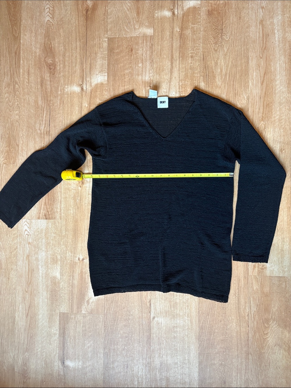 DKNY Black V-Neck Knit Sweater